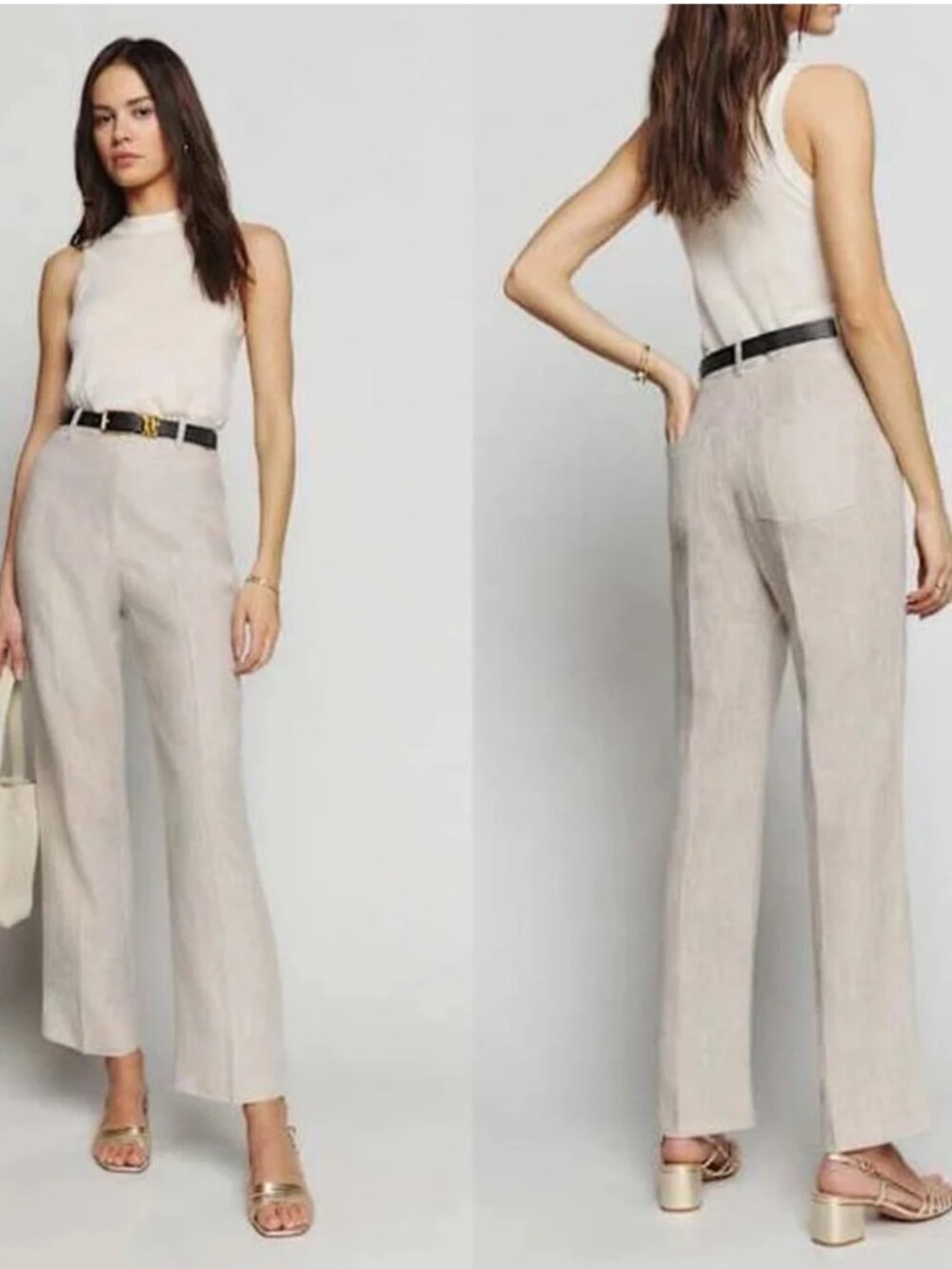 Reformation Freddie Linen Pants Size 4 Cottagecore Coastal Office